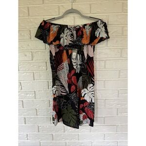 Primark New With Tags Tropical Floral Off Shoulder Size 4 Dress Vacation Fashion